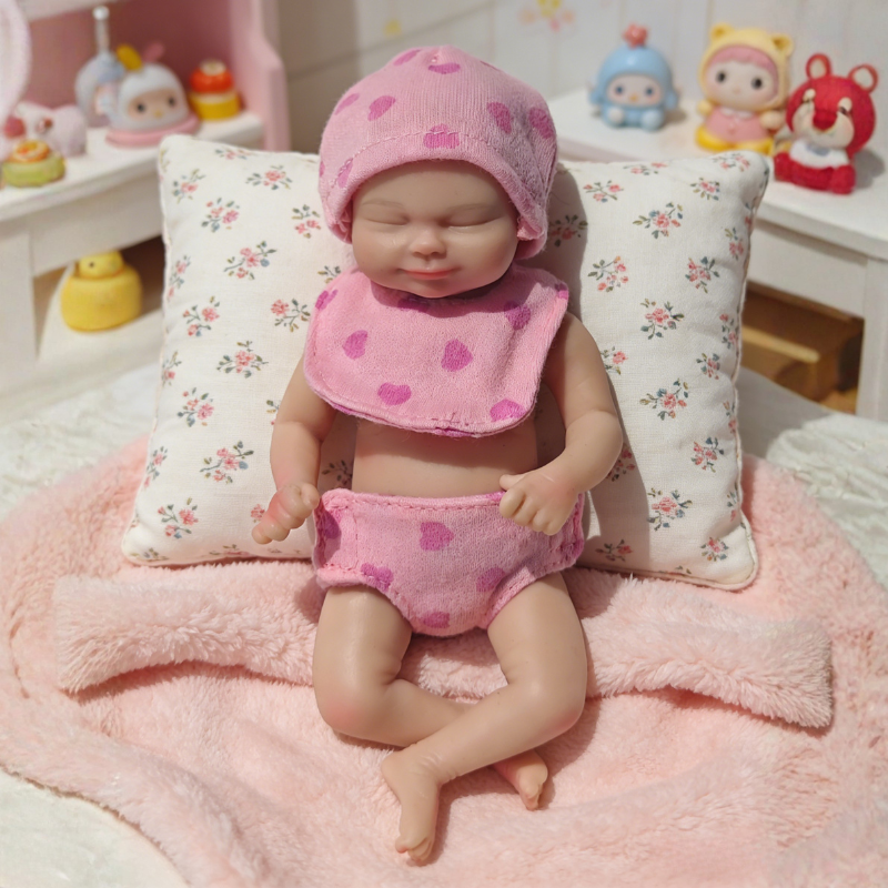 6Inch Willa Cute Sleeping Reborn Doll, Real Touch Newborn Toy, Gift & Collectible Doll