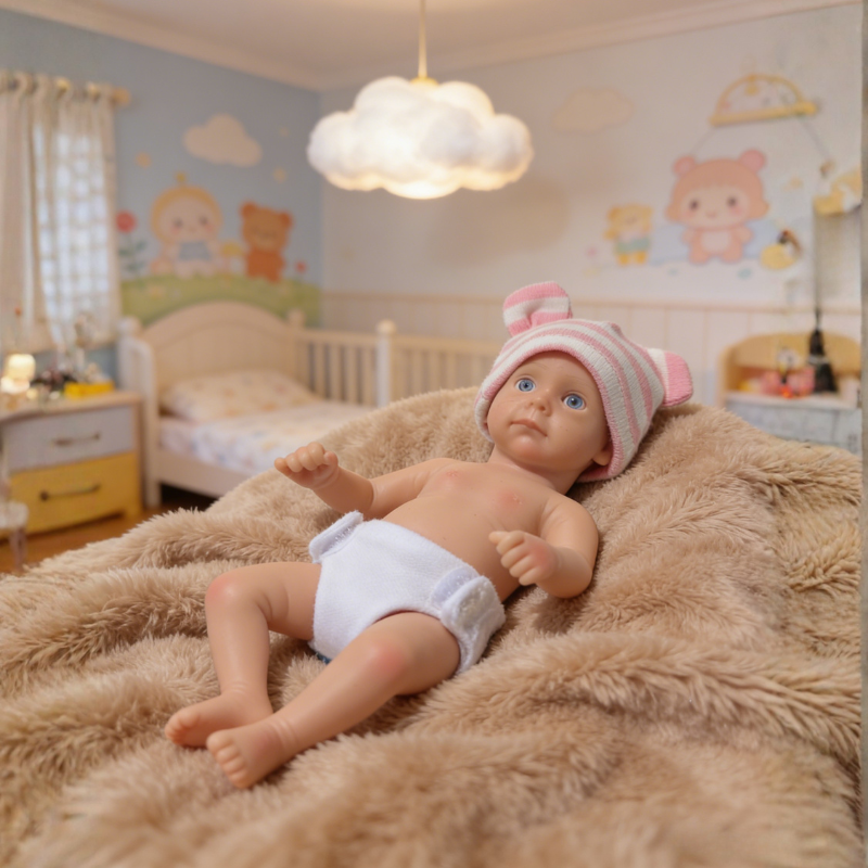 6inch Rowan Cute Sleeping Reborn Doll, Real Touch Newborn Toy, Gift & Collectible Doll