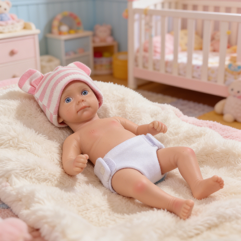 6inch Rowan Cute Sleeping Reborn Doll, Real Touch Newborn Toy, Gift & Collectible Doll