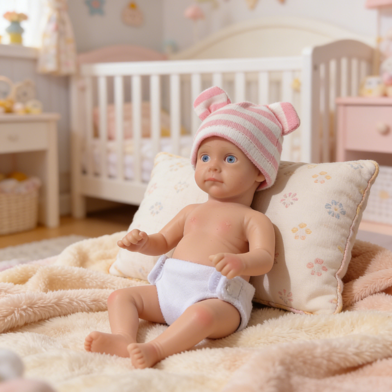6inch Rowan Cute Sleeping Reborn Doll, Real Touch Newborn Toy, Gift & Collectible Doll