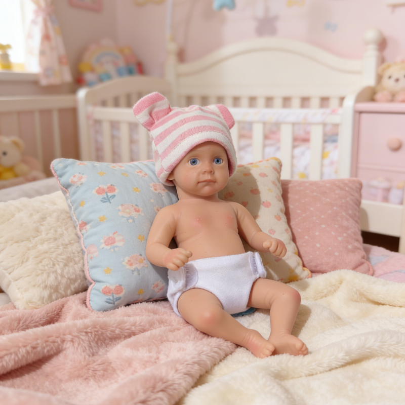 6inch Rowan Cute Sleeping Reborn Doll, Real Touch Newborn Toy, Gift & Collectible Doll