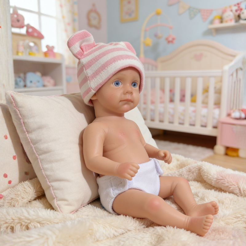 6inch Rowan Cute Sleeping Reborn Doll, Real Touch Newborn Toy, Gift & Collectible Doll