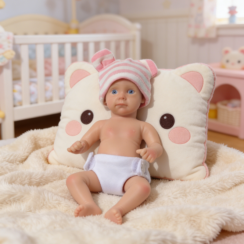 6inch Rowan Cute Sleeping Reborn Doll, Real Touch Newborn Toy, Gift & Collectible Doll