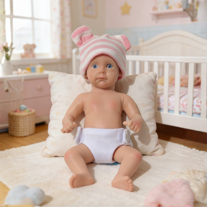 6inch Rowan Cute Sleeping Reborn Doll, Real Touch Newborn Toy, Gift & Collectible Doll