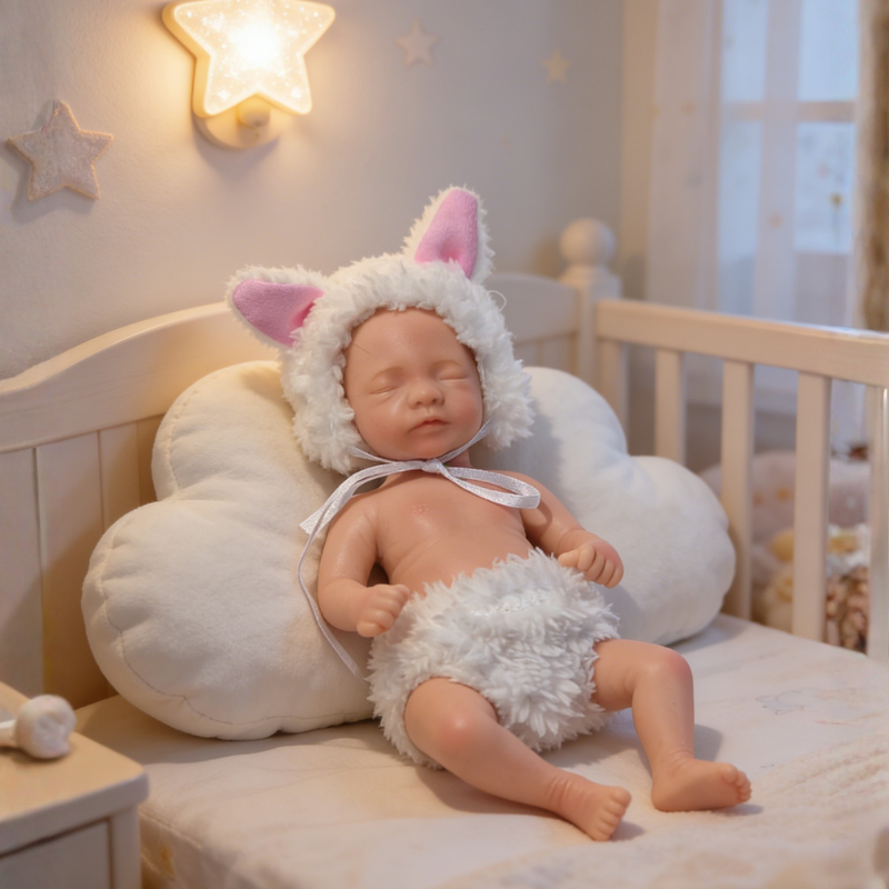 6inch ZuriCute Sleeping Reborn Doll, Real Touch Newborn Toy, Gift & Collectible Doll