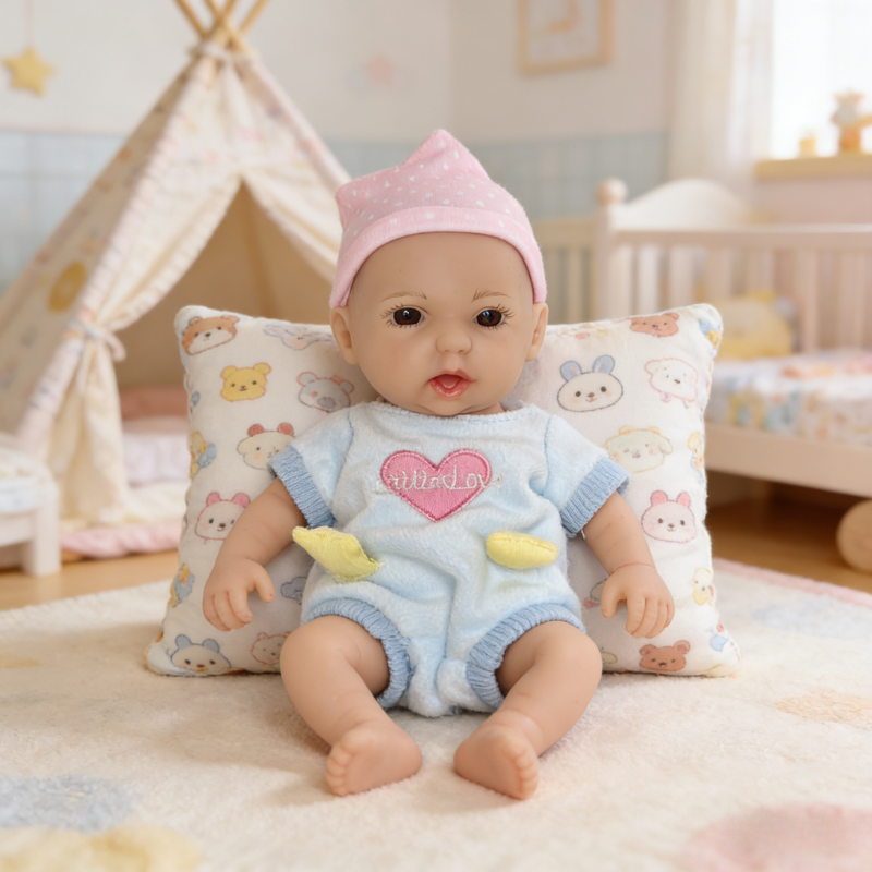 13Inch Elara Cute Sleeping Reborn Doll, Real Touch Newborn Toy, Gift & Collectible Doll