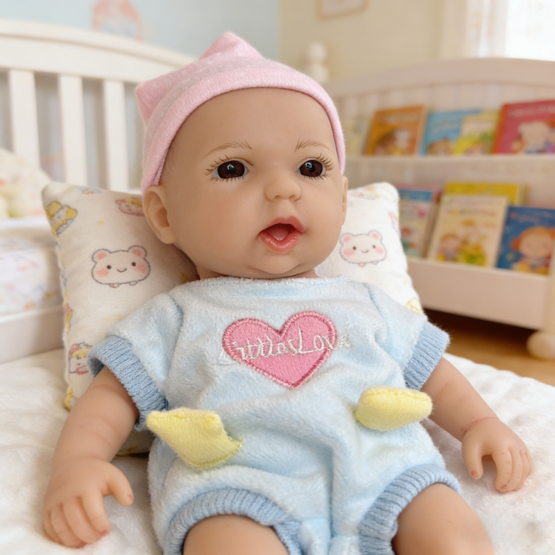 13Inch Elara Cute Sleeping Reborn Doll, Real Touch Newborn Toy, Gift & Collectible Doll