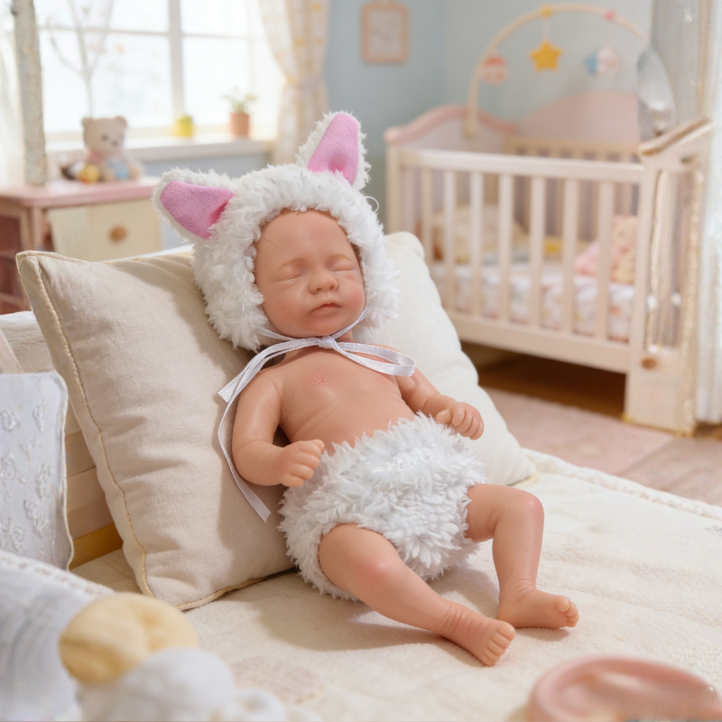 6inch ZuriCute Sleeping Reborn Doll, Real Touch Newborn Toy, Gift & Collectible Doll