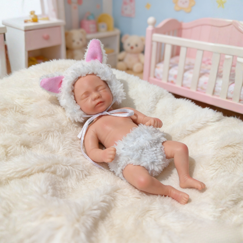 6inch ZuriCute Sleeping Reborn Doll, Real Touch Newborn Toy, Gift & Collectible Doll