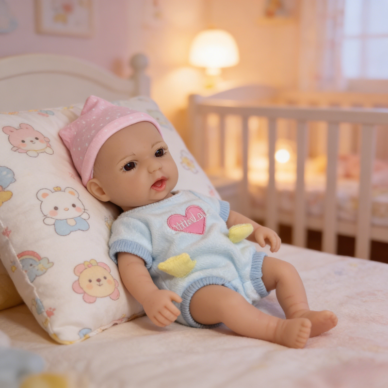 13Inch Elara Cute Sleeping Reborn Doll, Real Touch Newborn Toy, Gift & Collectible Doll
