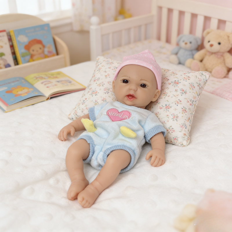 13Inch Elara Cute Sleeping Reborn Doll, Real Touch Newborn Toy, Gift & Collectible Doll
