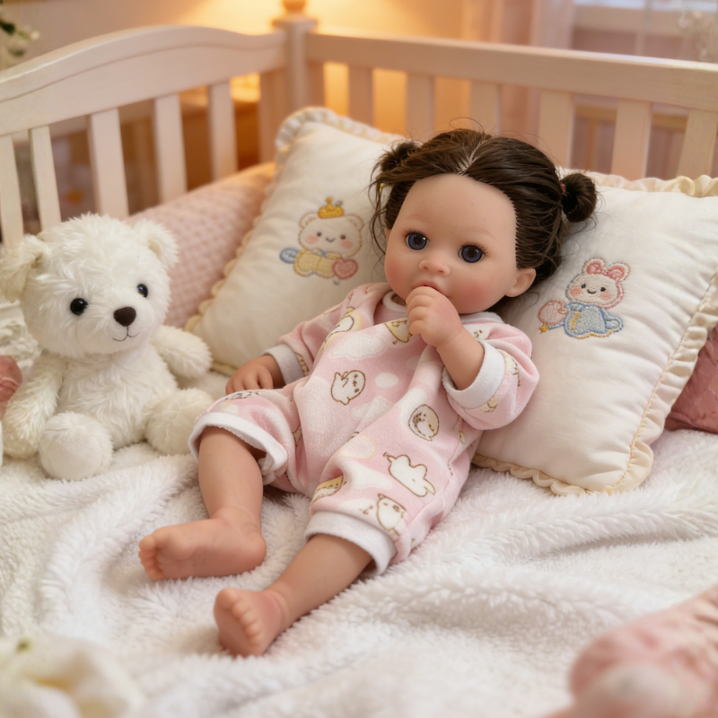 18Inch Soraya Cute Sleeping Reborn Doll, Real Touch Newborn Toy, Gift & Collectible Doll