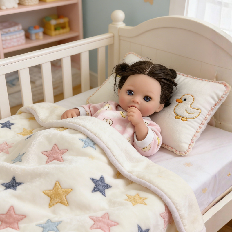 18Inch Soraya Cute Sleeping Reborn Doll, Real Touch Newborn Toy, Gift & Collectible Doll