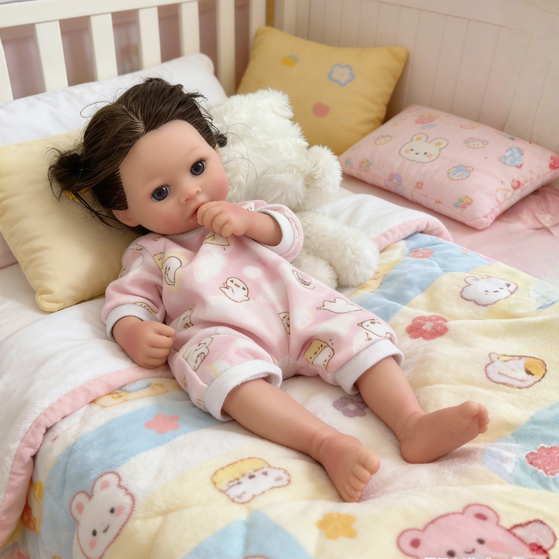 18Inch Soraya Cute Sleeping Reborn Doll, Real Touch Newborn Toy, Gift & Collectible Doll