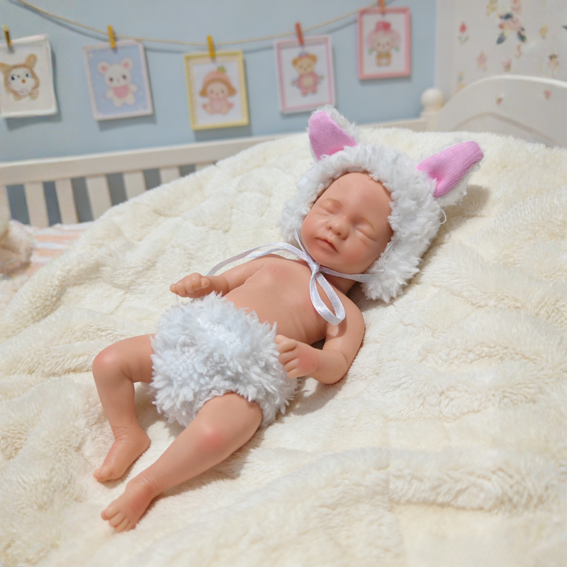 6inch ZuriCute Sleeping Reborn Doll, Real Touch Newborn Toy, Gift & Collectible Doll