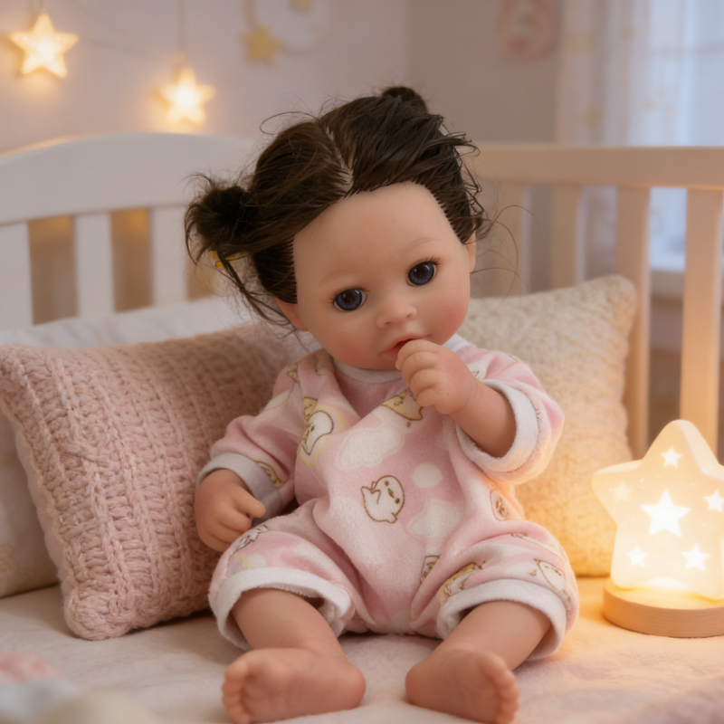 18Inch Soraya Cute Sleeping Reborn Doll, Real Touch Newborn Toy, Gift & Collectible Doll