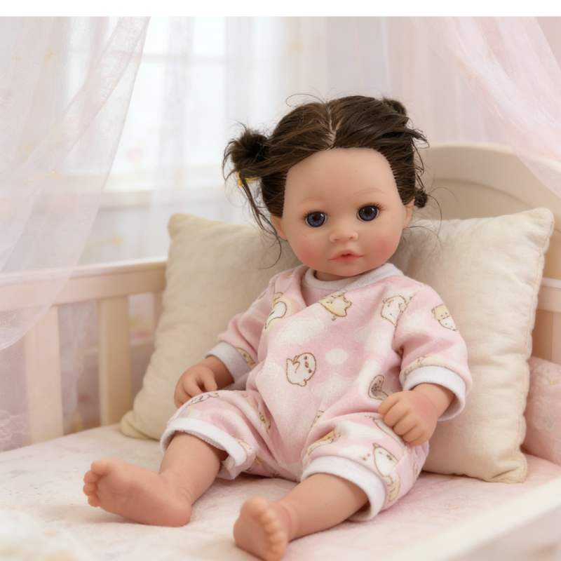 18Inch Soraya Cute Sleeping Reborn Doll, Real Touch Newborn Toy, Gift & Collectible Doll