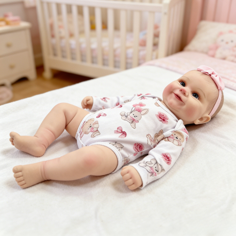 24 Inch Lifelike Baby Doll Emma, Soft Reborn Doll Warm Companion Toy
