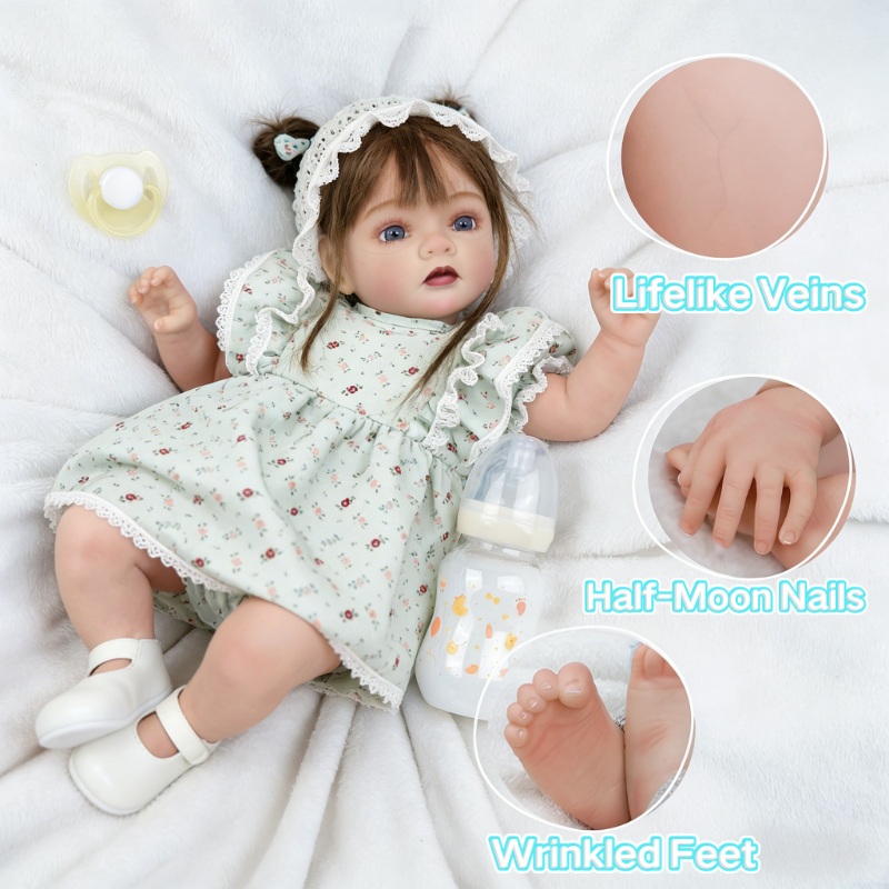 24 Inch Large Realistic Baby Chloe, Soft Skin-Friendly Gift Doll