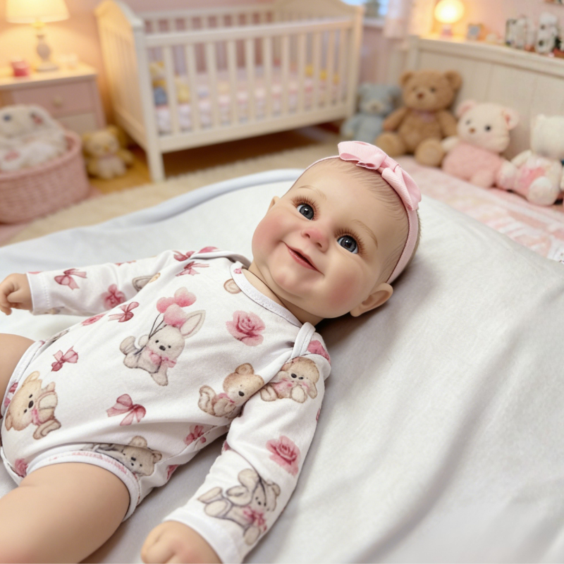24 Inch Lifelike Baby Doll Emma, Soft Reborn Doll Warm Companion Toy