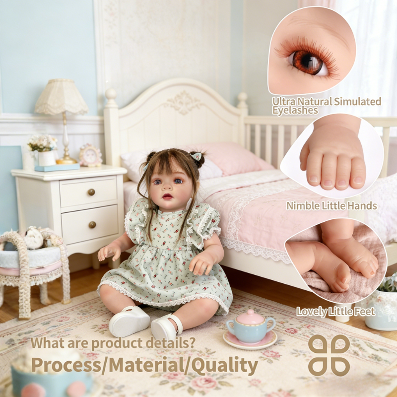 24 Inch Large Realistic Baby Chloe, Soft Skin-Friendly Gift Doll