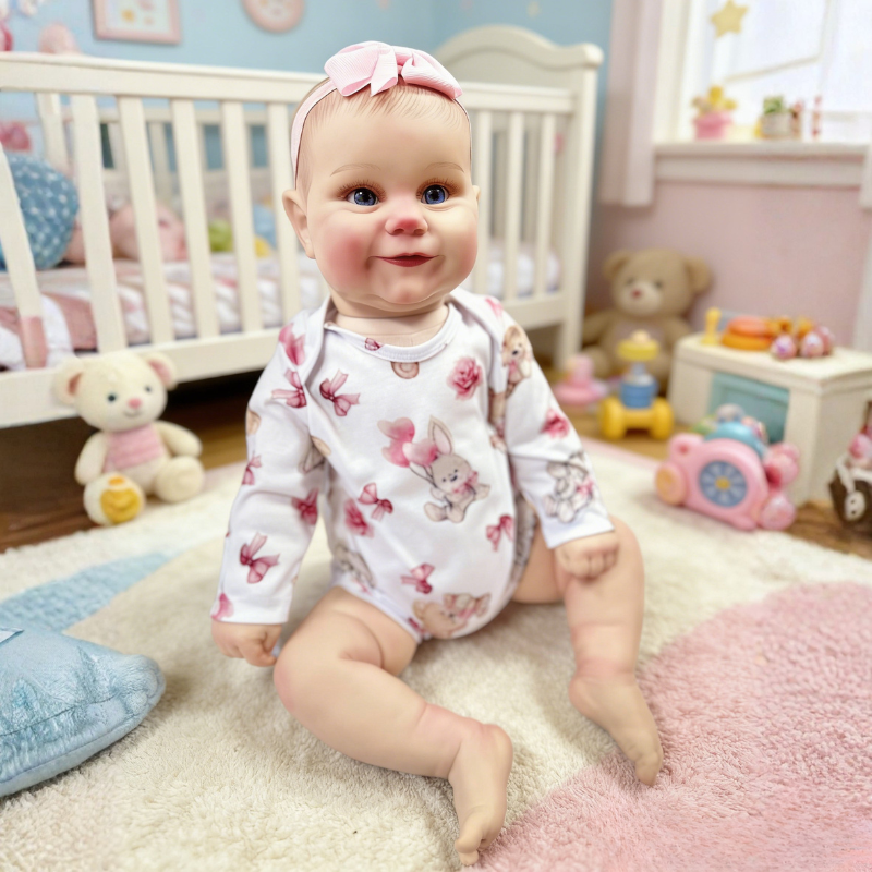 24 Inch Lifelike Baby Doll Emma, Soft Reborn Doll Warm Companion Toy