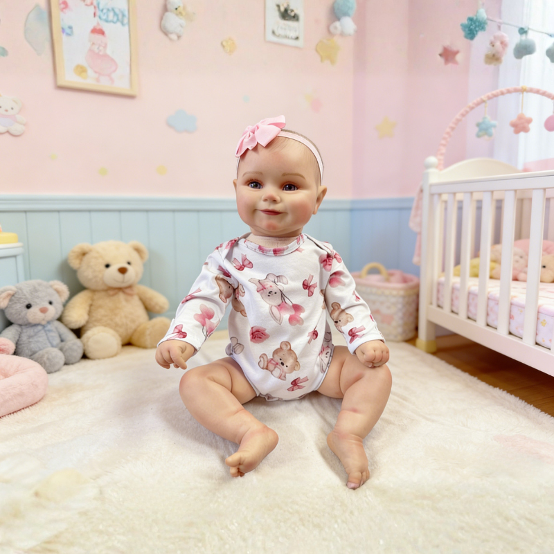 24 Inch Lifelike Baby Doll Emma, Soft Reborn Doll Warm Companion Toy