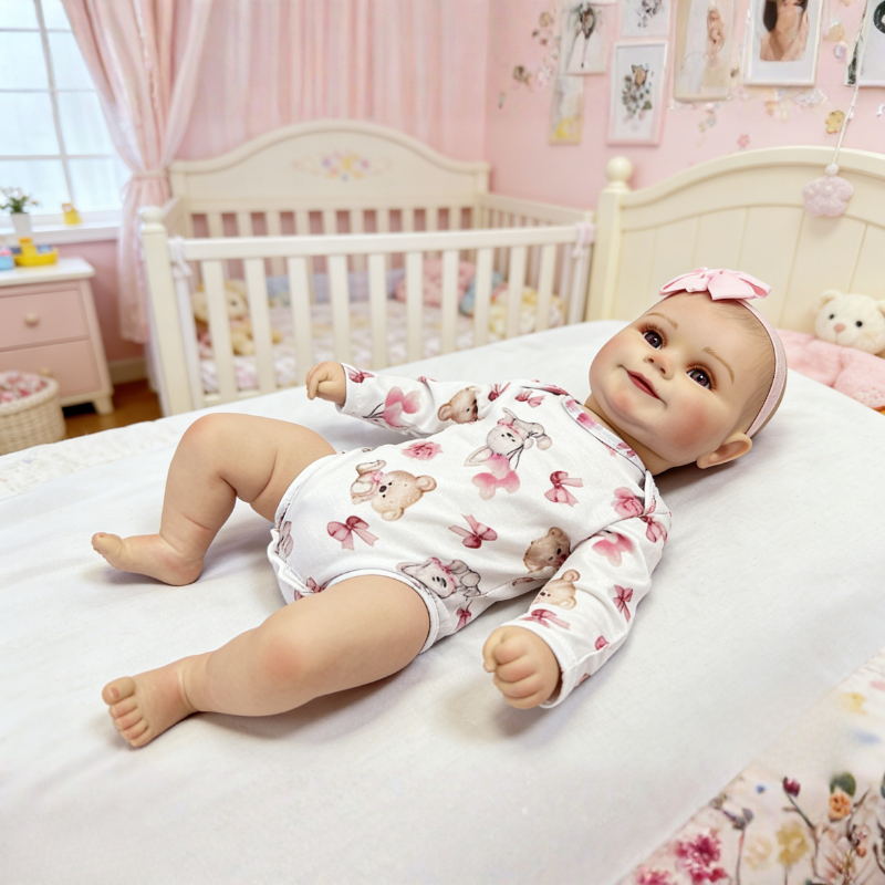 24 Inch Lifelike Baby Doll Emma, Soft Reborn Doll Warm Companion Toy