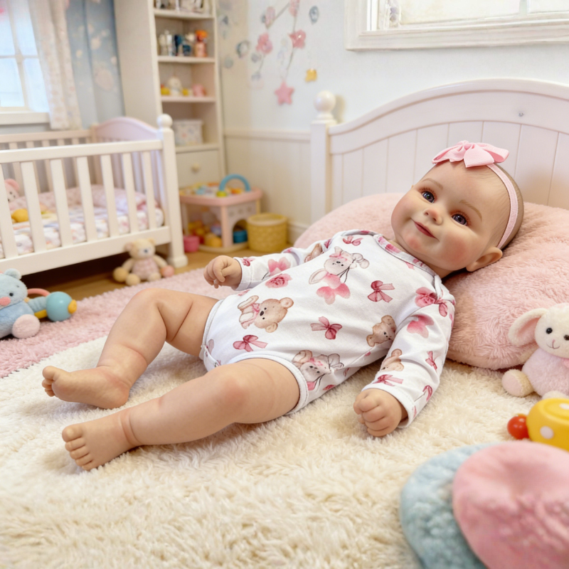 24 Inch Lifelike Baby Doll Emma, Soft Reborn Doll Warm Companion Toy