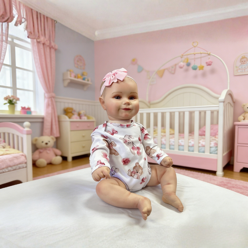 24 Inch Lifelike Baby Doll Emma, Soft Reborn Doll Warm Companion Toy