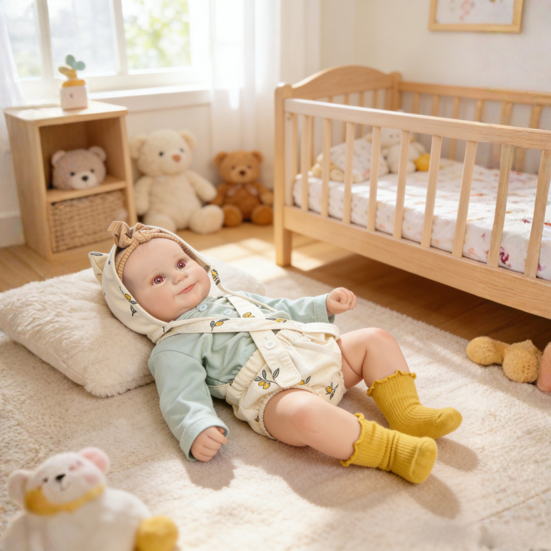 24 Inch Lifelike Baby Doll Emma, Soft Reborn Doll Warm Companion Toy