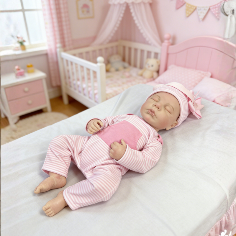 18 Inch Realistic Baby Doll Lily, Soft Lifelike Poseable Reborn Companion