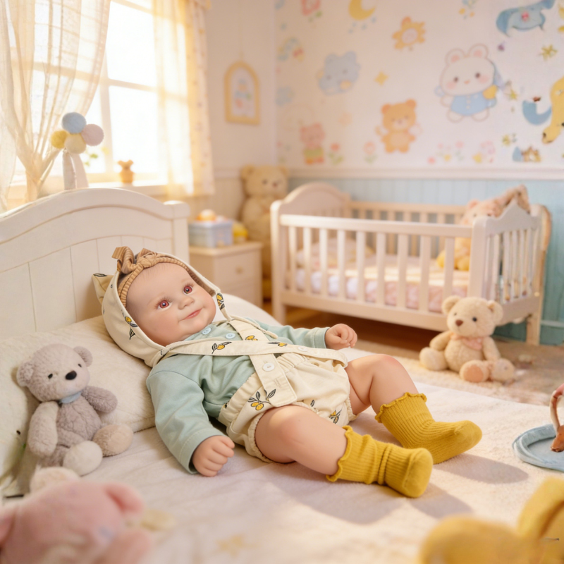 24 Inch Lifelike Baby Doll Emma, Soft Reborn Doll Warm Companion Toy