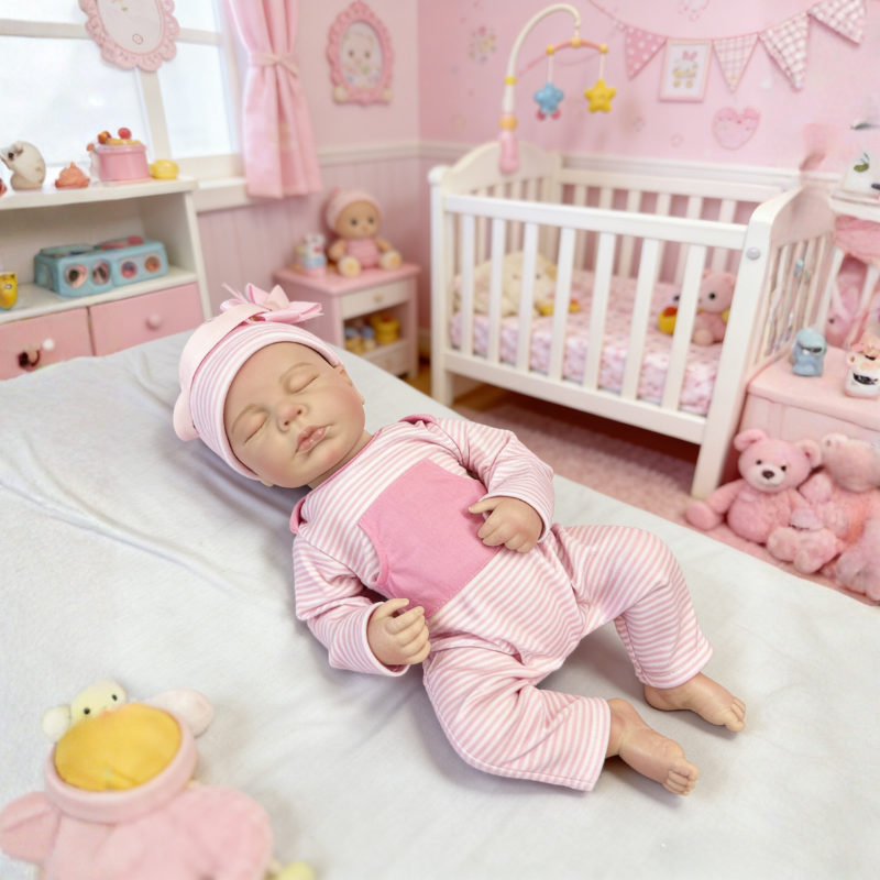 18 Inch Realistic Baby Doll Lily, Soft Lifelike Poseable Reborn Companion