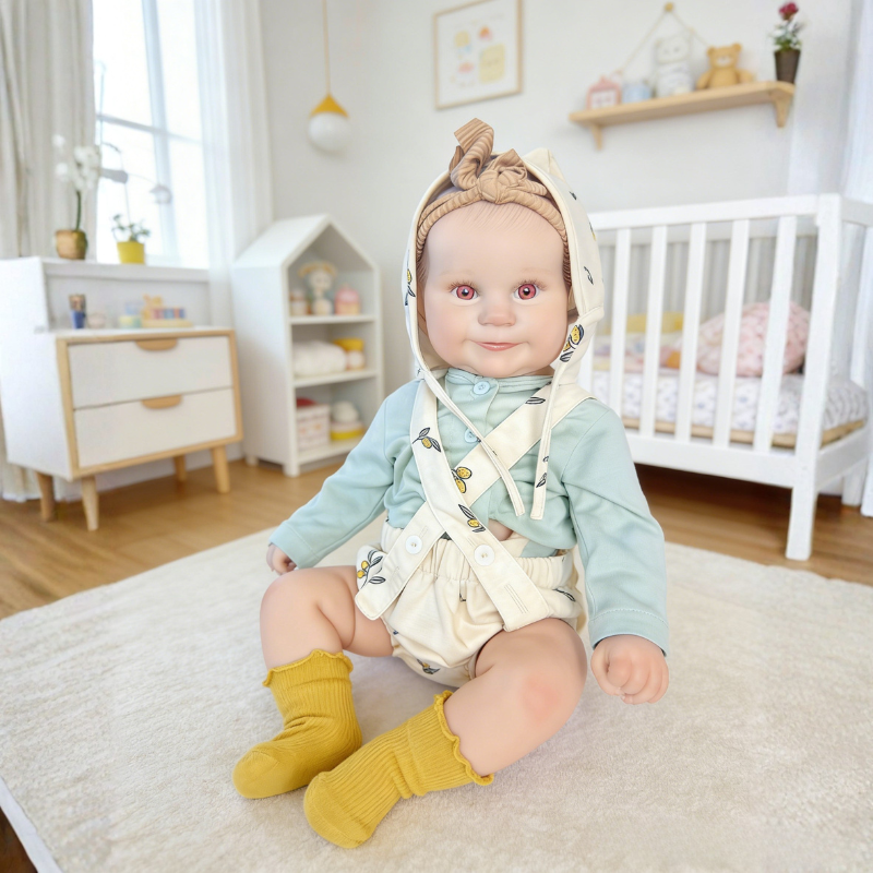 24 Inch Lifelike Baby Doll Emma, Soft Reborn Doll Warm Companion Toy