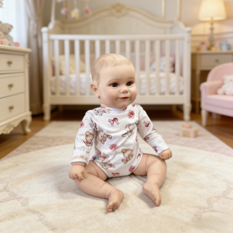 24 Inch Lifelike Baby Doll Emma, Soft Reborn Doll Warm Companion Toy