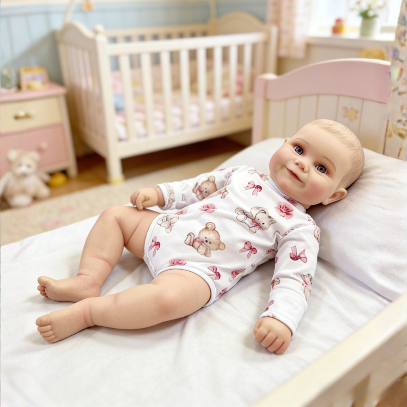 24 Inch Lifelike Baby Doll Emma, Soft Reborn Doll Warm Companion Toy