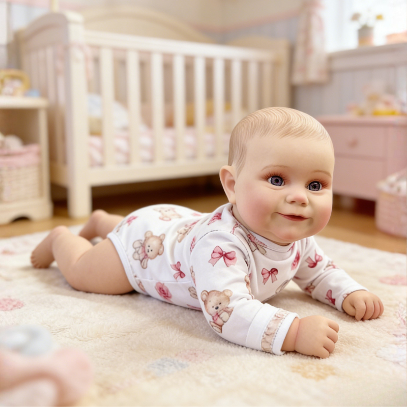 24 Inch Lifelike Baby Doll Emma, Soft Reborn Doll Warm Companion Toy