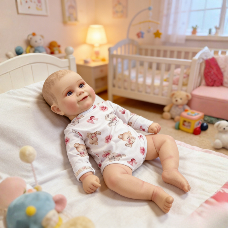 24 Inch Lifelike Baby Doll Emma, Soft Reborn Doll Warm Companion Toy