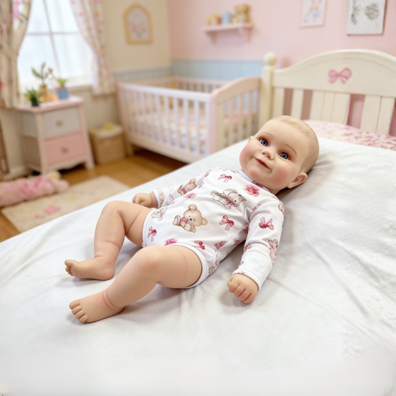 24 Inch Lifelike Baby Doll Emma, Soft Reborn Doll Warm Companion Toy
