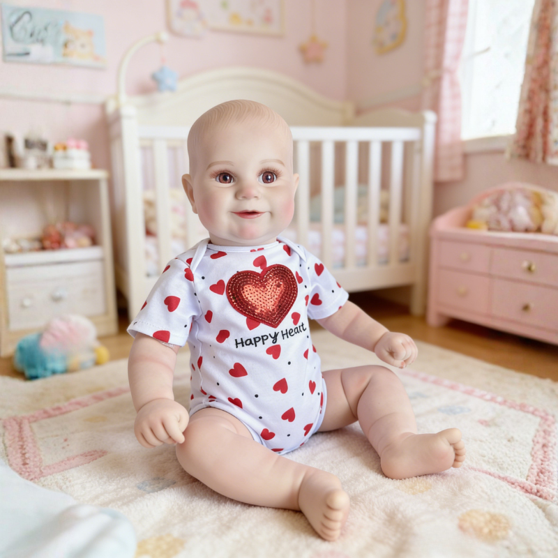 24 Inch Lifelike Baby Doll Emma, Soft Reborn Doll Warm Companion Toy