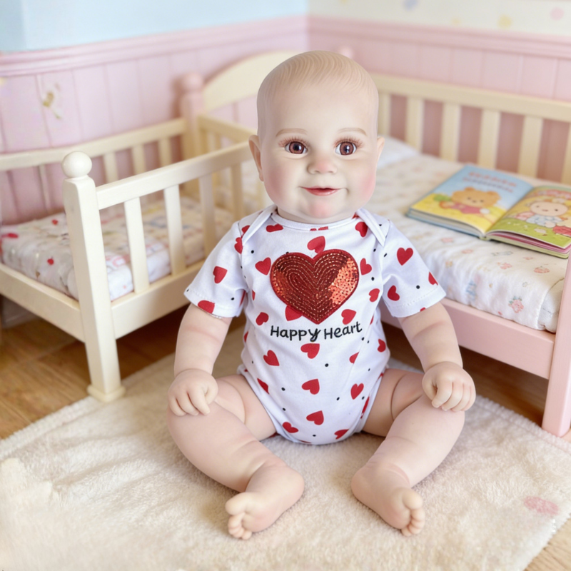 24 Inch Lifelike Baby Doll Emma, Soft Reborn Doll Warm Companion Toy