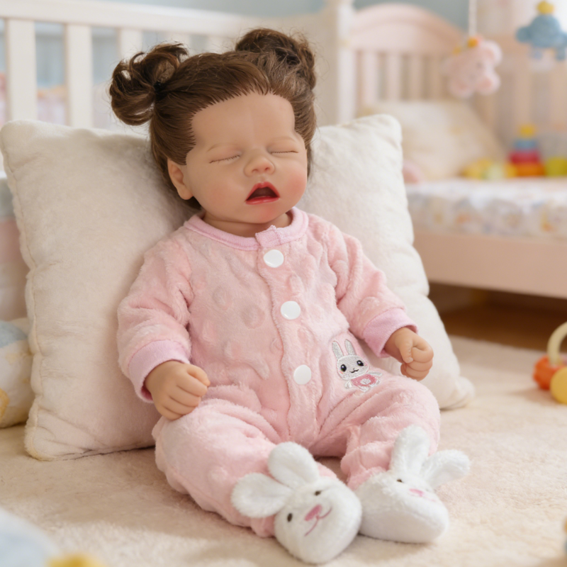 16inch Noi Realistic Reborn Baby Doll, Lifelike Skin Sleeping Style, Soothing Companion Doll