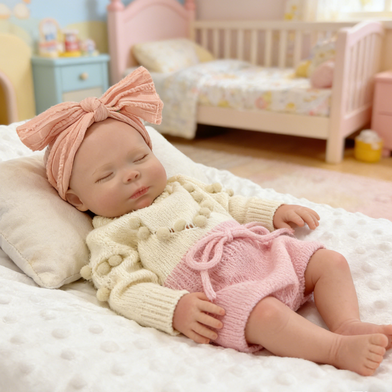 18Inch Lifelike Reborn Baby Doll Mia - Soft Vinyl Realistic Newborn Soothing Sleep Companion for Kids & Collectors