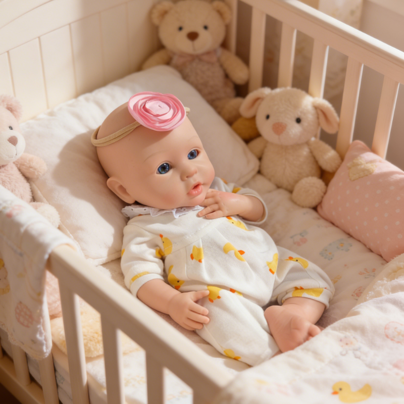 16inch Honey Cute Sleeping Reborn Doll, Real Touch Newborn Toy, Gift & Collectible Doll