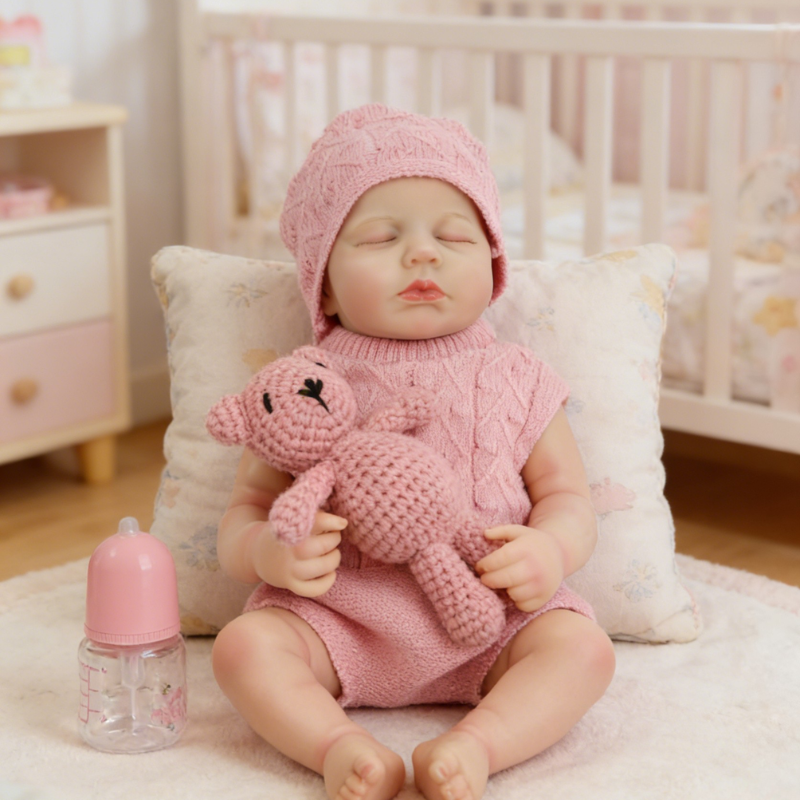18inch Lili Cute Sleeping Reborn Doll, Real Touch Newborn Toy, Gift & Collectible Doll