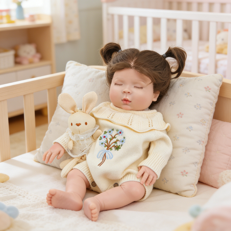 Puff Cute Sleeping Reborn Doll, Real Touch Newborn Toy, Gift & Collectible Doll