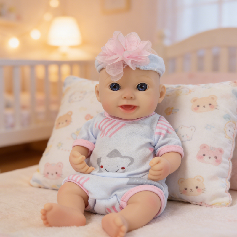 13Inch Thea Cute Sleeping Reborn Doll, Real Touch Newborn Toy, Gift & Collectible Doll