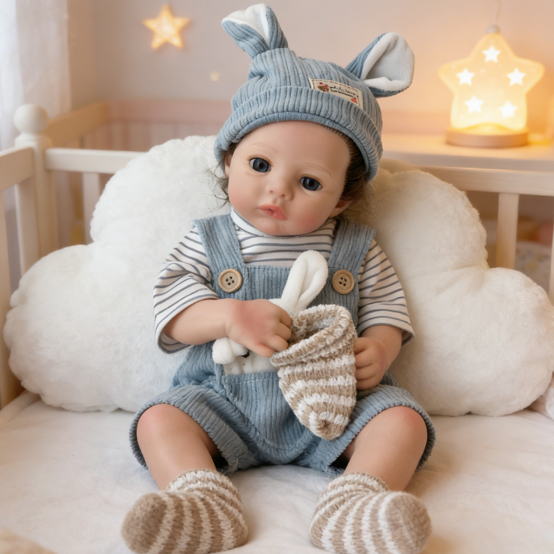 18inch Ann Realistic Reborn Baby Doll, Lifelike Soft Skin Sleeping Baby, Soothing Companion Doll for Kids