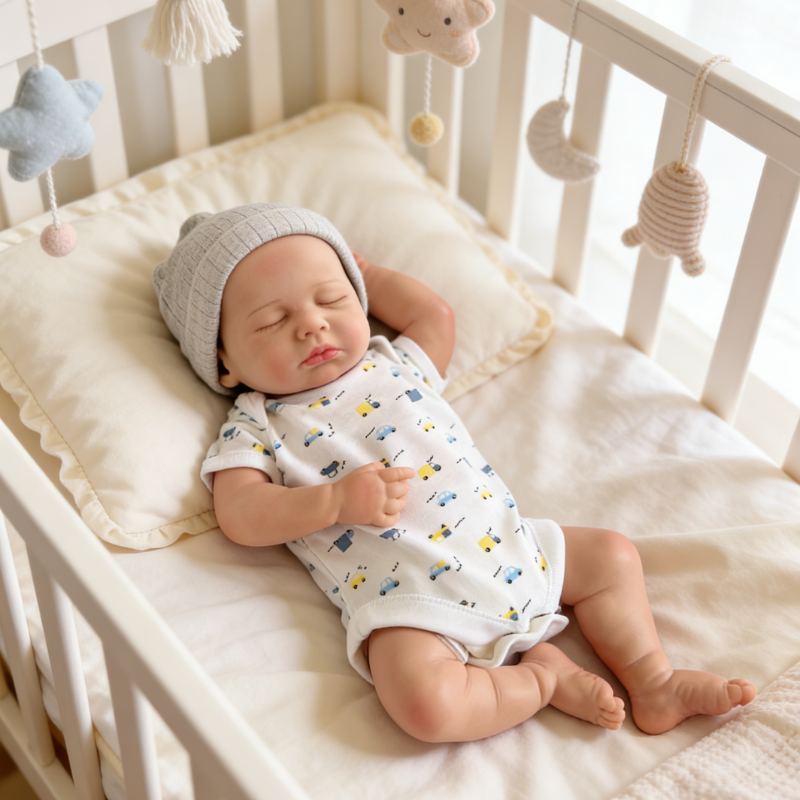 18inch Zanz Cute Sleeping Reborn Doll, Real Touch Newborn Toy, Gift & Collectible Doll